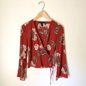 Floral wrap top